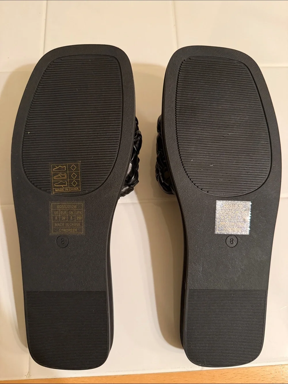 DREAM PAIRS Women's Braided Slides Sandals Black
